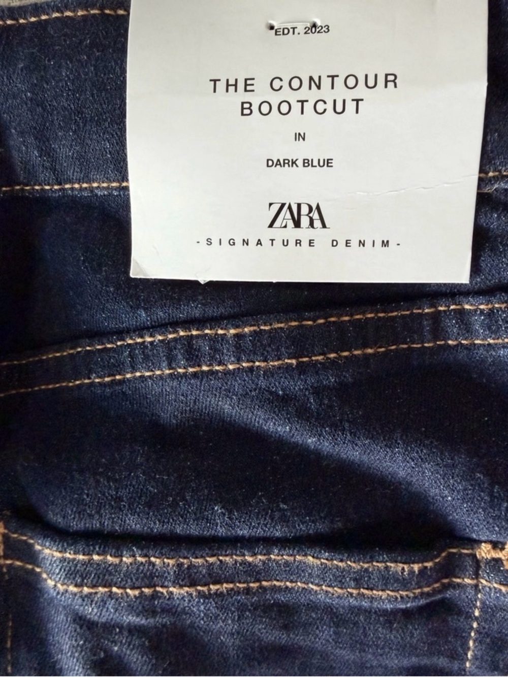 Zara women’s the contour bootcut in Dark Blue Signature Denim Jeans US 2 EUR 34 - Picture 5 of 6